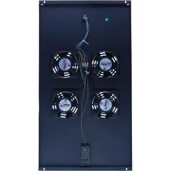 DSIT DS-FT100 4 ventilátoros szerver rack hűtőegység termosztáttal 1000 mm mély szekrényekhez, 1U, 230V, fekete
