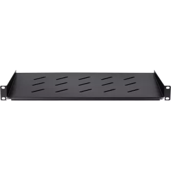 DS-IT 1U fix rack polc 450 mm mély fali szekrényekhez, 300 mm mélység, fekete