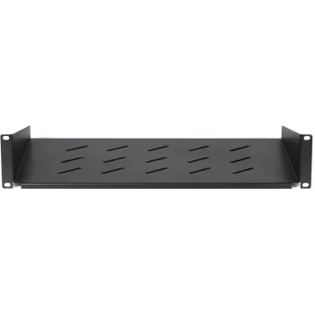 DSIT DS-FH2U300 2U fix rack polc 450 mm mély fali szekrényekhez, 300 mm mélység, fekete