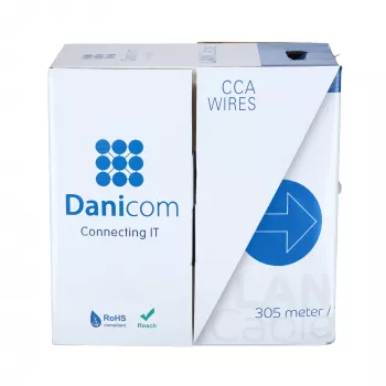 DSIT CAT5e FTP hálózati kábel AWG 26/7 hajlékony 305m szürke CCA