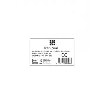 DSIT CAT 6a LSOH hálózati kábel - S/FTP - 5 méter - rózsaszín - patch kábel