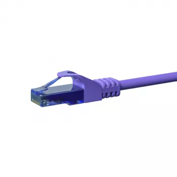 DSIT CAT6a U/UTP 100% réz patch kábel, 7,5 m, lila, RJ45, 10Gbps, 500MHz
