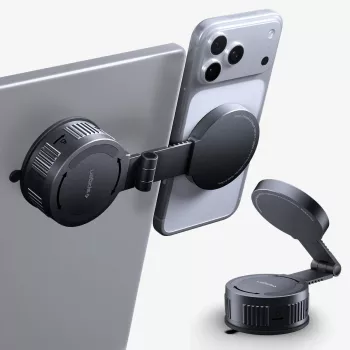 SPIGEN MFT35-1 OneTap Pro MagSafe mágneses autótartó műszerfalra, szélvédőre és kijelzőre, fekete