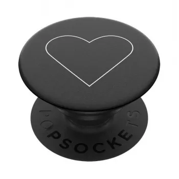 PopSockets PopGrip Standard - fehér szív fekete alapon