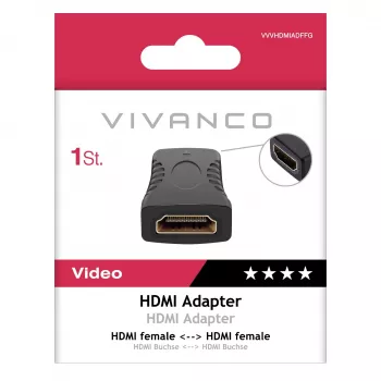 Vivanco VVVHDMIADFFG HDMI-csatlakozó adapter aljzat-aljzat 4K 60Hz 18Gbps fekete