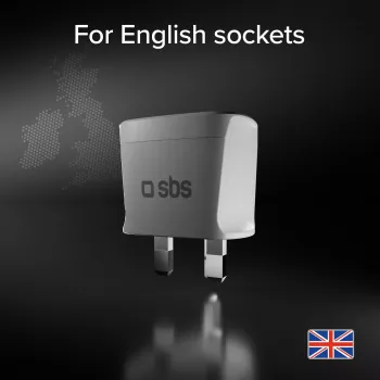 SBS univerzális utazási adapter Nagy-Britanniához - fehér