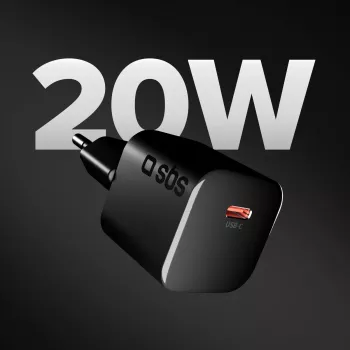 SBS 20W USB-C PD fali töltő fekete