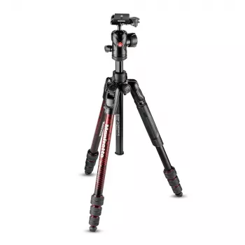 Manfrotto MKBFRTA4RD-BH Befree 4 szegmenses alumínium utazóállvány gömbfejjel, piros