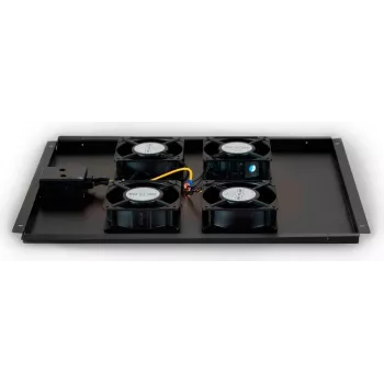 DSIT DS-FT80 4 ventilátoros szerver rack hűtőegység termosztáttal 800 mm mély szekrényekhez, 1U, 230V, fekete