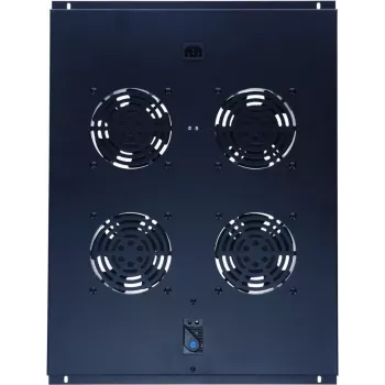 DSIT DS-FT80 4 ventilátoros szerver rack hűtőegység termosztáttal 800 mm mély szekrényekhez, 1U, 230V, fekete