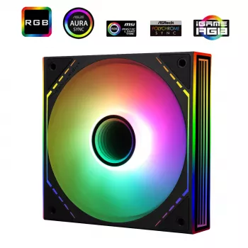 Thermalright TL-M12-S PWM ARGB 120 mm-es házventilátor, fekete
