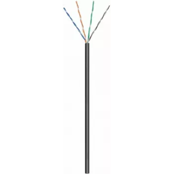 DSIT CAT6 kültéri hálózati kábel, U/UTP, AWG 23/1 tömör ér, 305 m, fekete, CCA