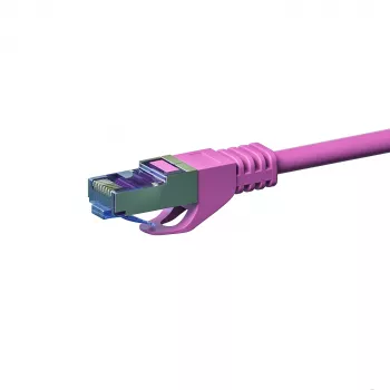 DSIT CAT 6a S/FTP LSOH hálózati patchkábel, 30 m, rózsaszín, 10Gbps, 500MHz, RJ45