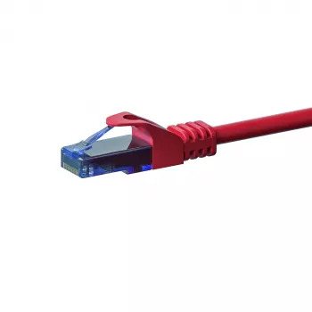 DSIT CAT6a U/UTP 100% réz patch kábel, 20 m, piros, RJ45 dugó-dugó, 10 Gbit/s, 500 MHz