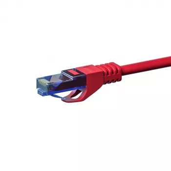 DSIT CAT6a U/UTP 100% réz patch kábel, 20 m, piros, RJ45 dugó-dugó, 10 Gbit/s, 500 MHz