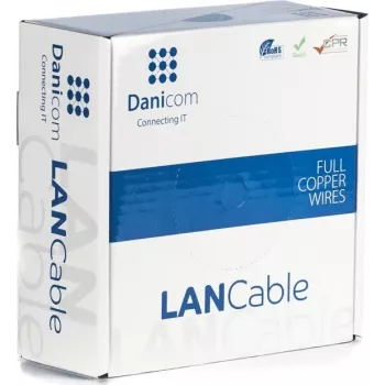DSIT Danicom CAT5e FTP hálózati kábel 50 m tömör réz PVC Dca 100% réz
