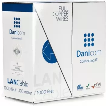 DSIT DANICOM CAT6 100% réz UTP 305 m tömör vezetős kábel - LSZH (Cca) (DC-UTP6-305S-CCA)