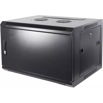 DSIT DS6406M 6U fali szerver ház fém ajtóval, 600x450x367 mm, fekete