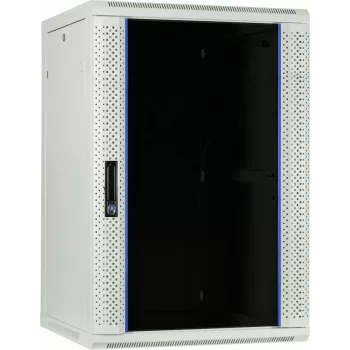 DSIT 22U Wall-Mount Server Cabinet with Glass Door, 600x600x1100 mm, White