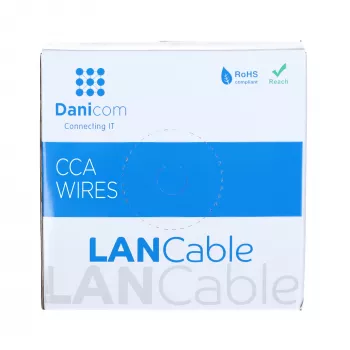 DSIT CAT6 S/FTP hálózati installációs kábel tömör rézből, 100 m, szürke