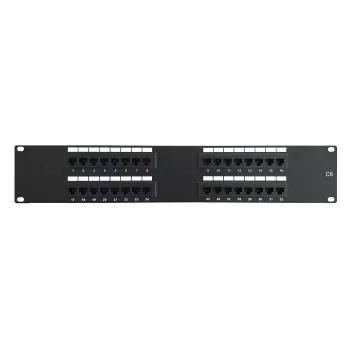 DSIT 19 inch Cat6 UTP 32 portos patchpanel 2U fekete