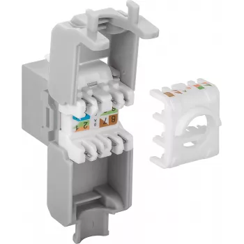 DS-IT CAT6a UTP keystone hálózati aljzat - szerszám nélküli - szürke (DS-KC-UTP6A-TL-2)