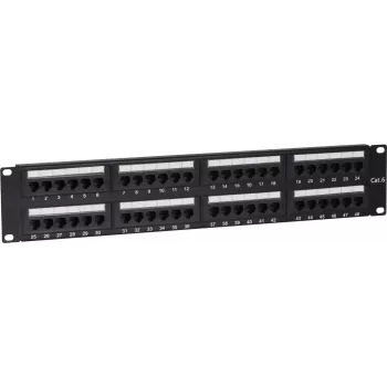 DSIT DS-Patch6-48UTP CAT6 UTP 19 inch 48 portos hálózati patchpanel, 1U, fekete