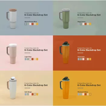Orangemonkie 6 színű háttérkészlet Foldio 4 készülékhez (fehér, fekete, szürke, zöld, kék, sárga)