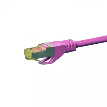 DSIT RJ45 hálózati kábel S/FTP (PiMF) Cat.7 kábel, rózsaszín, 50m (DC-79-500)