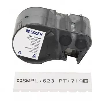 BRADY BMP51/BMP53/M511 önlamináló vinil kábeljelölő címke, fehér/átlátszó, 38,1 mm x 25,4 mm, 160 címke/tekercs