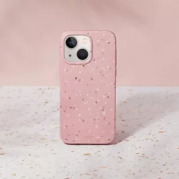 UNIQ Coehl Terrazzo tok iPhone 14 Plus / 15 Plus készülékhez, korallrózsaszín