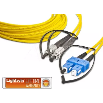 Lightwin LDP-09 FC-SC 10.0 duplex egymódusú száloptikai patch kábel, FC-SC, OS2, 10 m, sárga