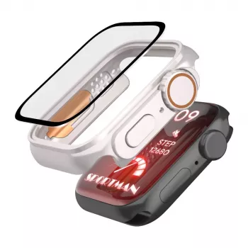TECH-PROTECT DEFENSE360 Apple Watch 4/5/6/SE (44mm) titán/narancssárga robusztus ház beépített szíjjal