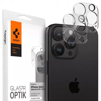 Spigen Optik TR kameralencse-védő 2 darabos csomag iPhone 14 Pro/Pro Max & 15 Pro/Pro Max-hoz - kristálytiszta