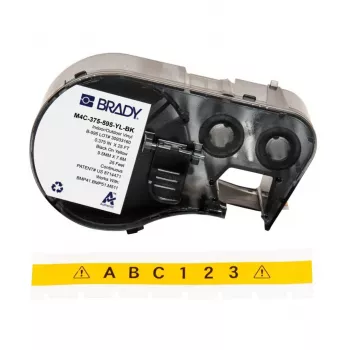 Brady M4C-375-595-YL-BK önlamináló vinil címke BMP41/BMP51/BMP53/M511 nyomtatókhoz, fehér/átlátszó, 25,4 mm x 50,8 mm, 6,4 m tekercs