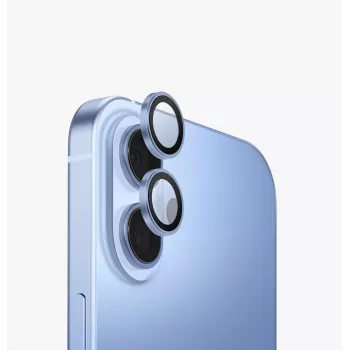 UNIQ Optix alumínium kameraobjektív-védő applikátorral Apple iPhone 17-hez, kék