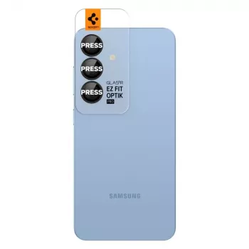 Spigen Optik Pro Glas.tR EZ Fit kameravédő 2 darabos csomag Samsung Galaxy S25-höz - fekete