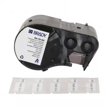 BRADY M5-120-492 FreezerBondz poliészter címkenyomtató kazetta BMP51/BMP53/M511-hez, fehér, 12,70 mm x 21,34 m