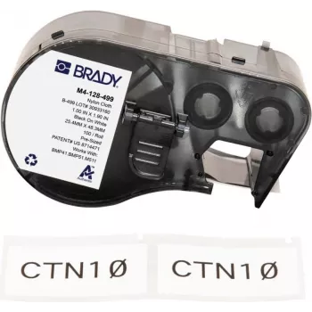 Brady B-427 önlamináló vinil címkekészlet BMP21-PLUS, BMP21-LAB, M210, M211 készülékhez – 25,4 mm x 19,05 mm, fehér/átlátszó, tartós akril, hőtranszfer (M4-128-499)
