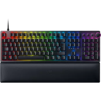 Razer Huntsman V2 vezetékes optikai gamer billentyűzet, Linear Red kapcsolók, északi kiosztás, RGB, fekete (RZ03-03930600-R3N1)