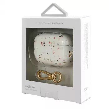 UNIQ Coehl Terrazzo tok Apple AirPods Pro-hoz - természetes fehér