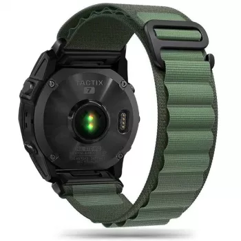 TECH-PROTECT NYLON PRO szíj Garmin Fenix 5 / 6 / 6 Pro / 7-hez, 22 mm QuickFit, katonai zöld