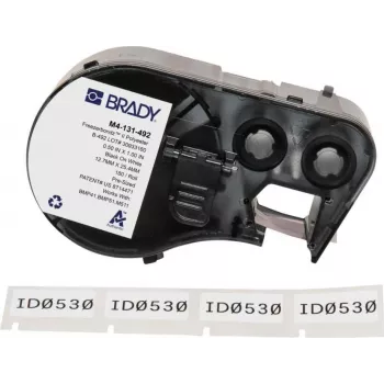Brady FreezerBondz II poliészter címkék, fekete fehér alapon, 12,70 x 25,40 mm, tartós, 180 címke (M4-131-492)