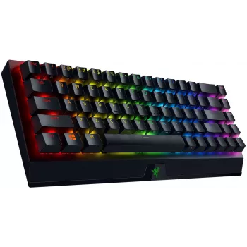 Razer BlackWidow V3 Mini HyperSpeed 65% vezeték nélküli mechanikus gaming billentyűzet - Razer Yellow Switches, Chroma RGB, Bluetooth 5.0, USB-C, fekete