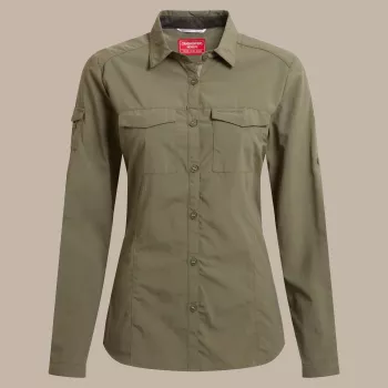 Craghoppers női NosiLife Adventure hosszú ujjú ing III - Wild Olive - XL