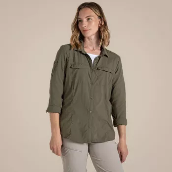 Craghoppers női NosiLife Adventure hosszú ujjú ing III - Wild Olive - XL