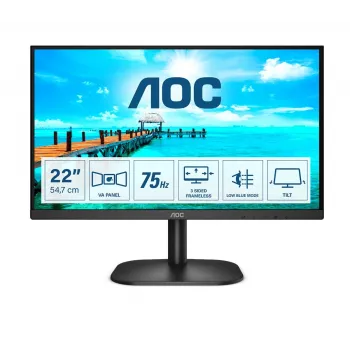 AOC B2 22B2H 21,5 inch Full HD VA monitor 75Hz, HDMI, VGA, VESA, fekete