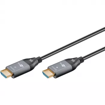 GOOBAY Optical Hybrid Ultra High-Speed HDMI-kábel (AOC) 8K / 60Hz - 20m, 48 Gbit/s, fekete/szürke
