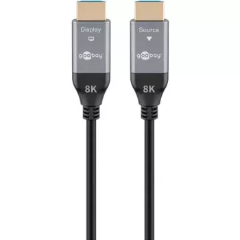 GOOBAY Optical Hybrid Ultra High-Speed HDMI-kábel (AOC) 8K / 60Hz - 20m, 48 Gbit/s, fekete/szürke