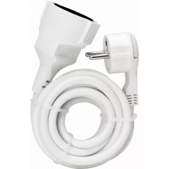 KOPP ELEKTROTECHNIK hosszabbítókábel ultra lapos szögdugóval, Schuko-Schuko, fehér, 3m